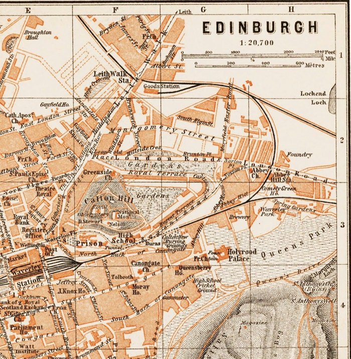 Old Map of Edinburgh Scotland 1890 Edinburgh Vintage Map| Vintage Poster Wall Art Print | Wall Map Print | Old Map Print | Map Gift