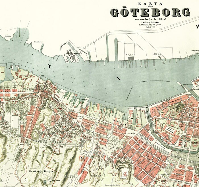 Old Map of Gothenburg Göteborg Sweden 1888 Vintage Map | Vintage Poster Wall Art Print | Wall Map Print | Old Map Print | Map Gift