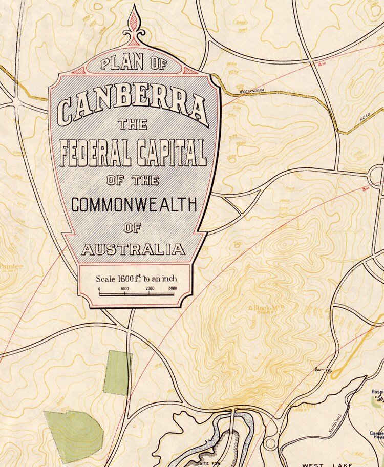 Old Map of Canberra City Australia 1927 vintage Map | Vintage Poster Wall Art Print | Wall Map Print | Old Map Print | Map Gift