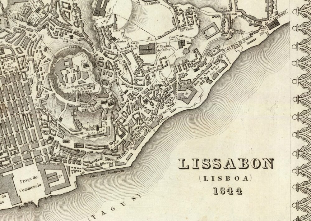 Old Map of Lisbon Portugal 1844 Vintage Map Mapa de Lisboa | Vintage Poster Wall Art Print | Wall Map Print | Old Map Print | Map Gift