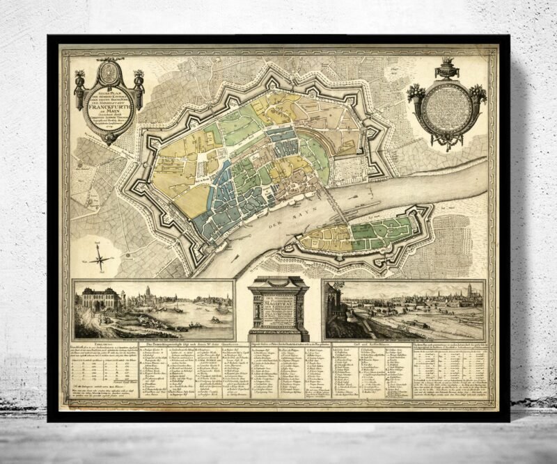 Old Map of Frankfurt Germany 1783 Vintage Map | Vintage Poster Wall Art Print | Wall Map Print | Old Map Print | Map Gift| Housewarming Gift