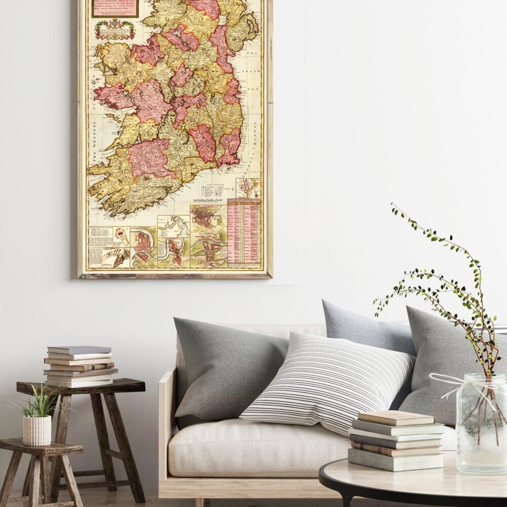 Beautiful Old Map of Ireland 1740 Vintage Map | Vintage Poster Wall Art Print | Wall Map Print | Old Map Print | Map Gift| Housewarming Gift