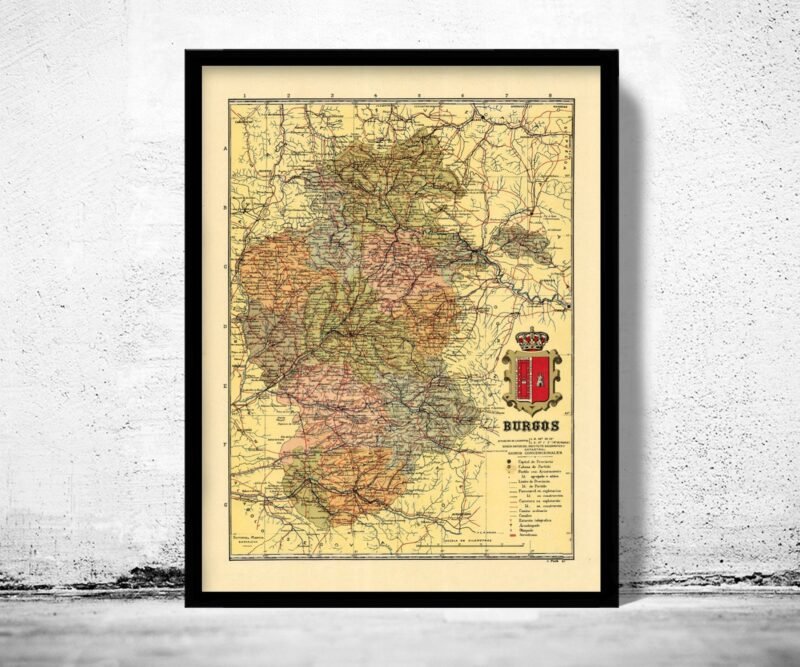 Old Map of Burgos Region 1900 Spain Vintage Map | Vintage Poster Wall Art Print | Wall Map Print | Old Map Print | Map Gift