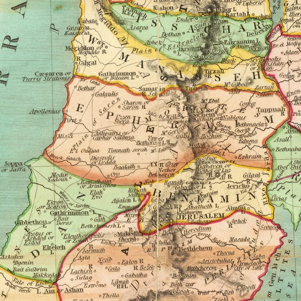 Beautiful Old Map of Palestine with part of Egypt 1835 Vintage Map | Vintage Poster Wall Art Print | | Map Gift | Anniversary gift