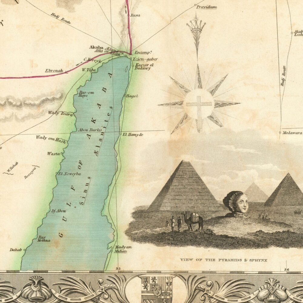 Beautiful Old Map of Palestine with part of Egypt 1835 Vintage Map | Vintage Poster Wall Art Print | | Map Gift | Anniversary gift