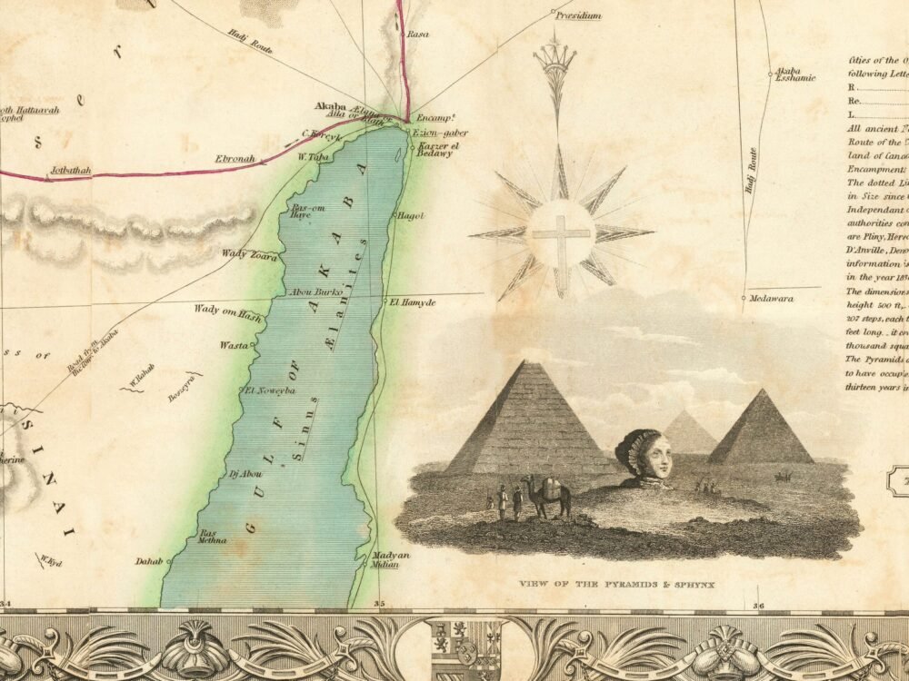 Beautiful Old Map of Palestine with part of Egypt 1835 Vintage Map | Vintage Poster Wall Art Print | | Map Gift | Anniversary gift