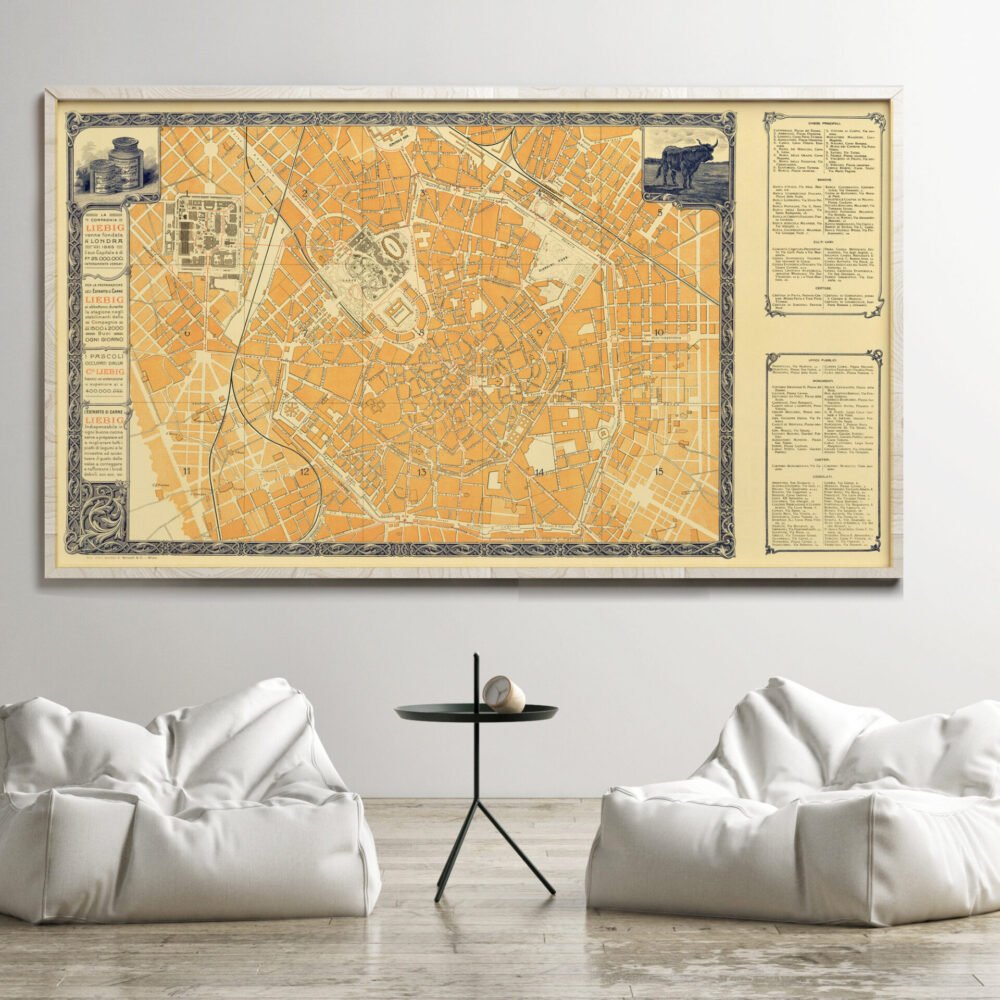 Old Map of Milan Milano 1906 Italy Vintage Map | Vintage Poster Wall Art Print | Wall Map Print | Old Map Print | Map Gift