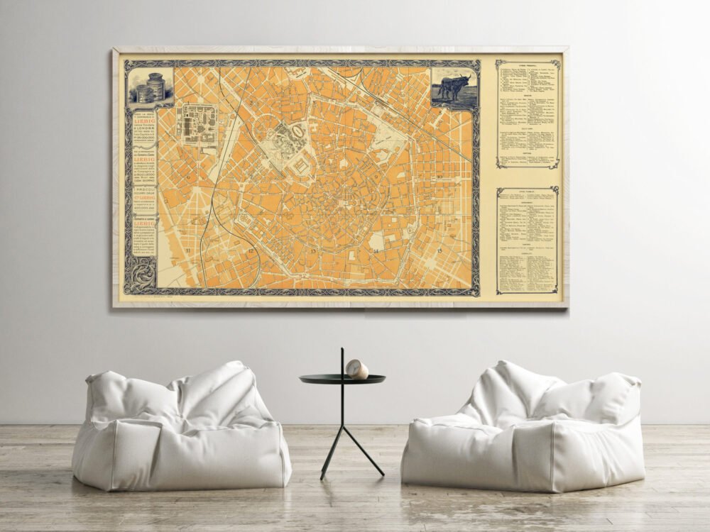 Old Map of Milan Milano 1906 Italy Vintage Map | Vintage Poster Wall Art Print | Wall Map Print | Old Map Print | Map Gift