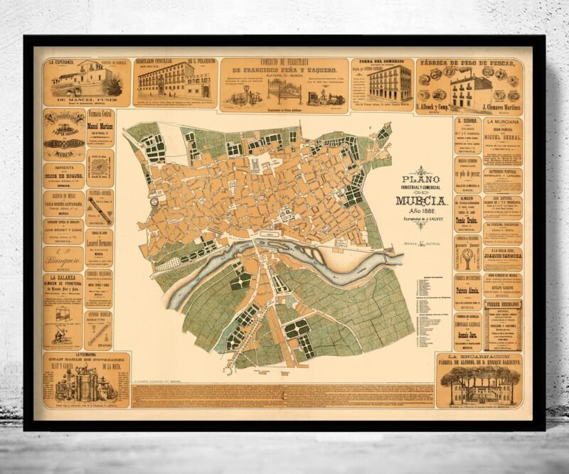 Old Map of Murcia Spain 1882 Vintage map | Vintage Poster Wall Art Print | Wall Map Print | Old Map Print | Map Gift | Anniversary gift