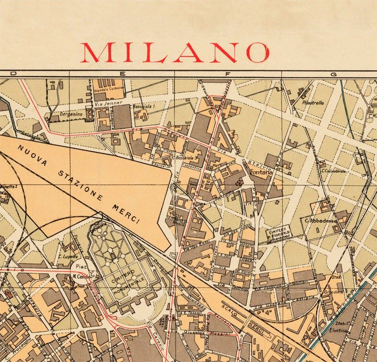 Old Map of Milan Milano 1910 Italy Vintage Map | Vintage Poster Wall Art Print | Wall Map Print | Old Map Print | Map Gift