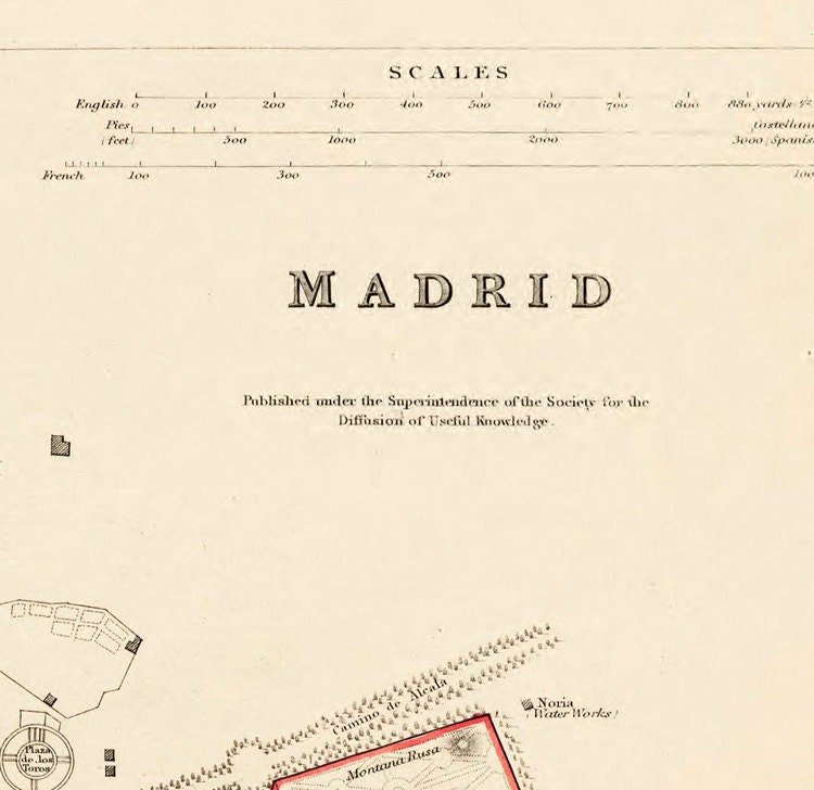 Old Map of Madrid Spain 1831 Vintage Map | Vintage Poster Wall Art Print | Wall Map Print | Old Map Print | Map Gift | Anniversary gift