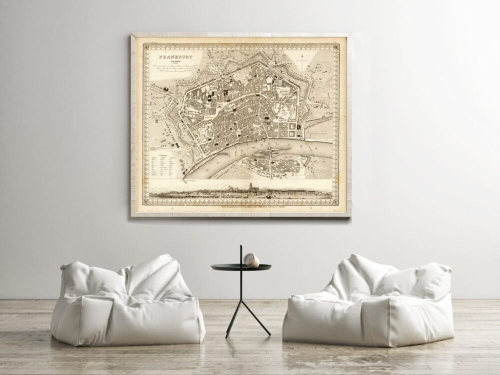 Old Map of Frankfurt Germany 1845 Vintage Map | Vintage Poster Wall Art Print | Wall Map Print | Old Map Print | Map Gift| Housewarming Gift