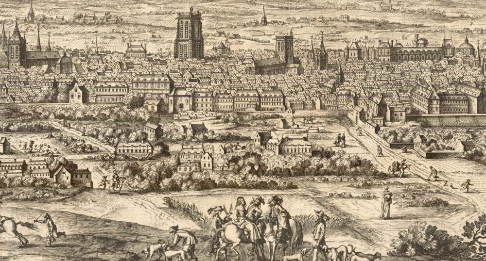 Beautiful Panoramic View of Paris 1669 France Vintage Gravure of Paris | Vintage Poster Wall Art Print | Wall Map Print | Old Map Print