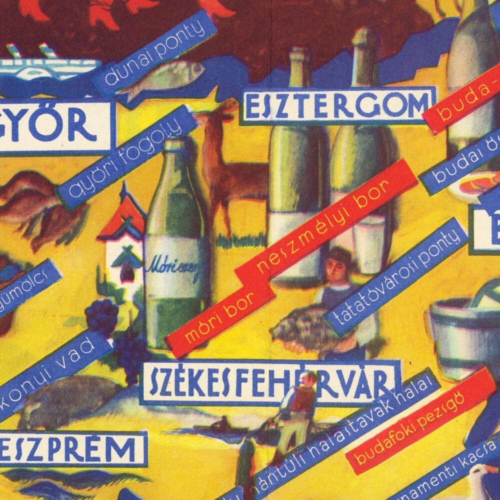 Old Gastronomic Poster Hungary 1935 Food map Vintage Poster | Vintage Poster Wall Art Print | Wall Map Print | | Map Gift| Housewarming Gift