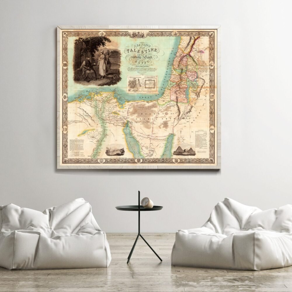 Beautiful Old Map of Palestine with part of Egypt 1835 Vintage Map | Vintage Poster Wall Art Print | | Map Gift | Anniversary gift