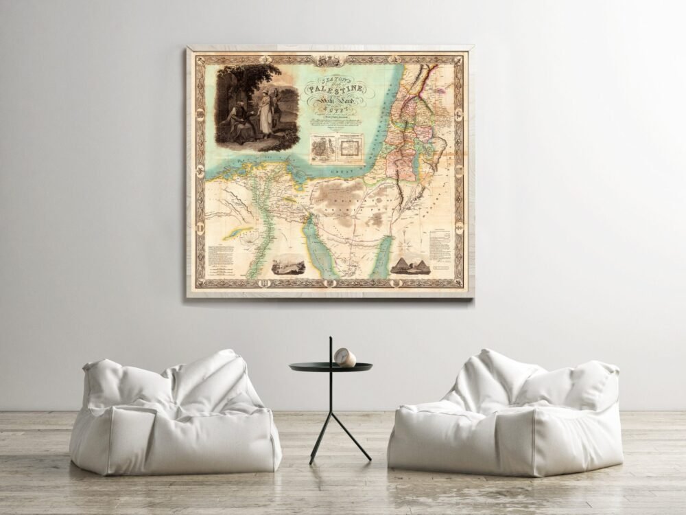 Beautiful Old Map of Palestine with part of Egypt 1835 Vintage Map | Vintage Poster Wall Art Print | | Map Gift | Anniversary gift