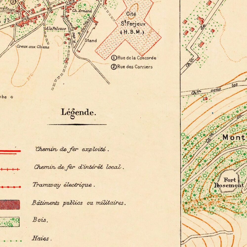 Old Map of Besançon France 1930 Vintage Map | Vintage Poster Wall Art Print | Wall Map Print | Old Map Print | Map Gift | Anniversary gift