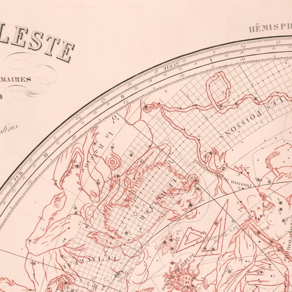 Old Celestial Map Vintage Astronomy 1876 Vintage Map | Vintage Poster Wall Art Print | | Map Gift | Anniversary gift | Housewarming Gift