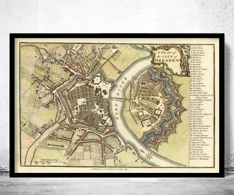 Old Map of Dresden 1800 Germany Vintage Map | Vintage Poster Wall Art Print | Wall Map Print | Old Map Print | Map Gift | Anniversary gift