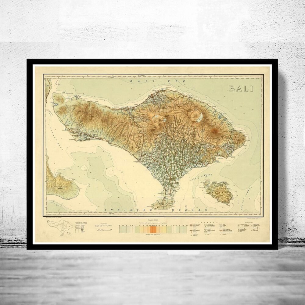 Old Map of Bali Indonesia 1935 Vintage Map | Vintage Poster Wall Art Print | Wall Map Print | Old Map Print | Map Gift | Anniversary gift