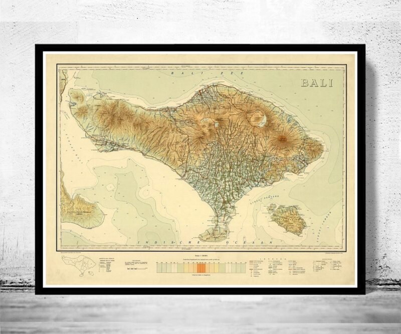 Old Map of Bali Indonesia 1935 Vintage Map | Vintage Poster Wall Art Print | Wall Map Print | Old Map Print | Map Gift | Anniversary gift