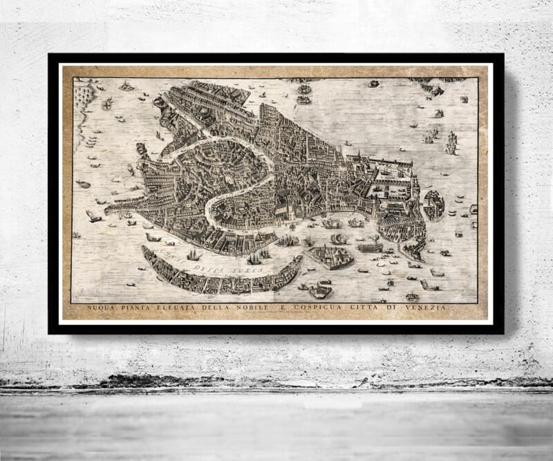 Antique Map of Venice Venetia Venezia 1729 | Vintage Poster Wall Art Print | Wall Map Print | Old Map Print | Map Gift | Anniversary gift