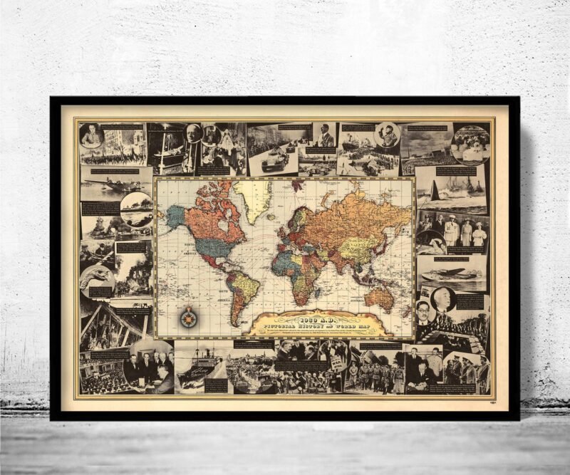 Old World Map World War II History 1939 Vintage Map | World Map Gift World Map Print | Vintage World Map | World Map Wall Art | Map Gift