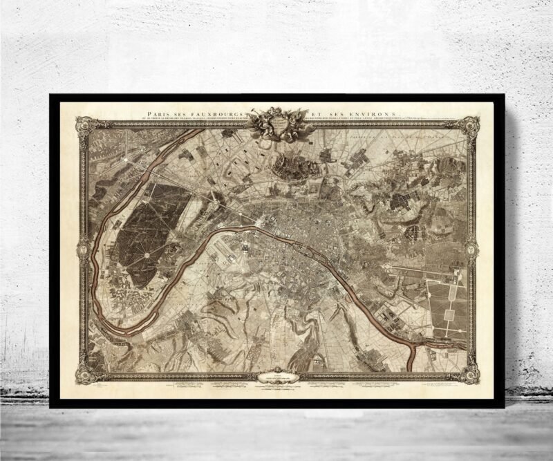 Old Map of Paris 1795 France | Vintage Poster Wall Art Print | Wall Map Print | Old Map Print | Map Gift | Anniversary gift