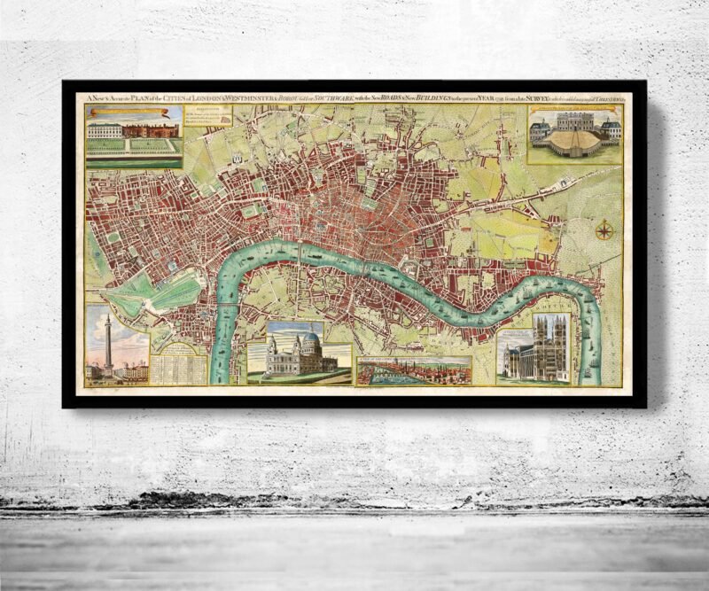 Old Map of London Map 1800 Vintage Map of London | Vintage Poster Wall Art Print | Wall Map Print | Old Map Print | Map Gift