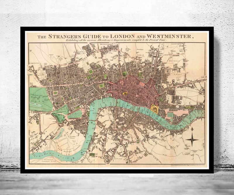 Old Map of London Map 1806 Vintage Map | Vintage Poster Wall Art Print | Wall Map Print | Old Map Print | Map Gift | Anniversary gift