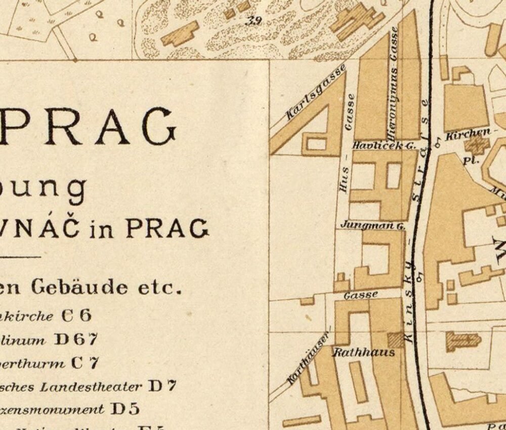 Old Map of Prague 1882 Czech Republic Vintage Map | Vintage Poster Wall Art Print | Wall Map Print | Old Map Print | Map Gift