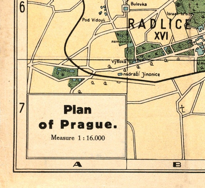 Old Map of Prague 1900 Czech Republic | Vintage Poster Wall Art Print | Wall Map Print | Old Map Print | Map Gift | Anniversary gift