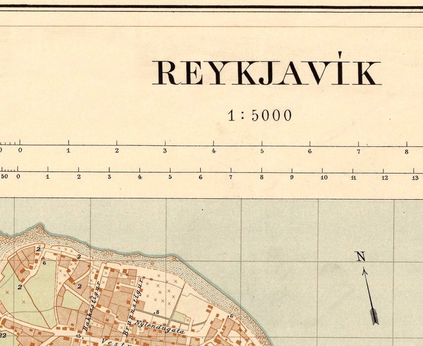 Old Map of Reykjavik Iceland islandia 1903 (2) Vintage map | Vintage Poster Wall Art Print | Wall Map Print | Old Map Print | Map Gift