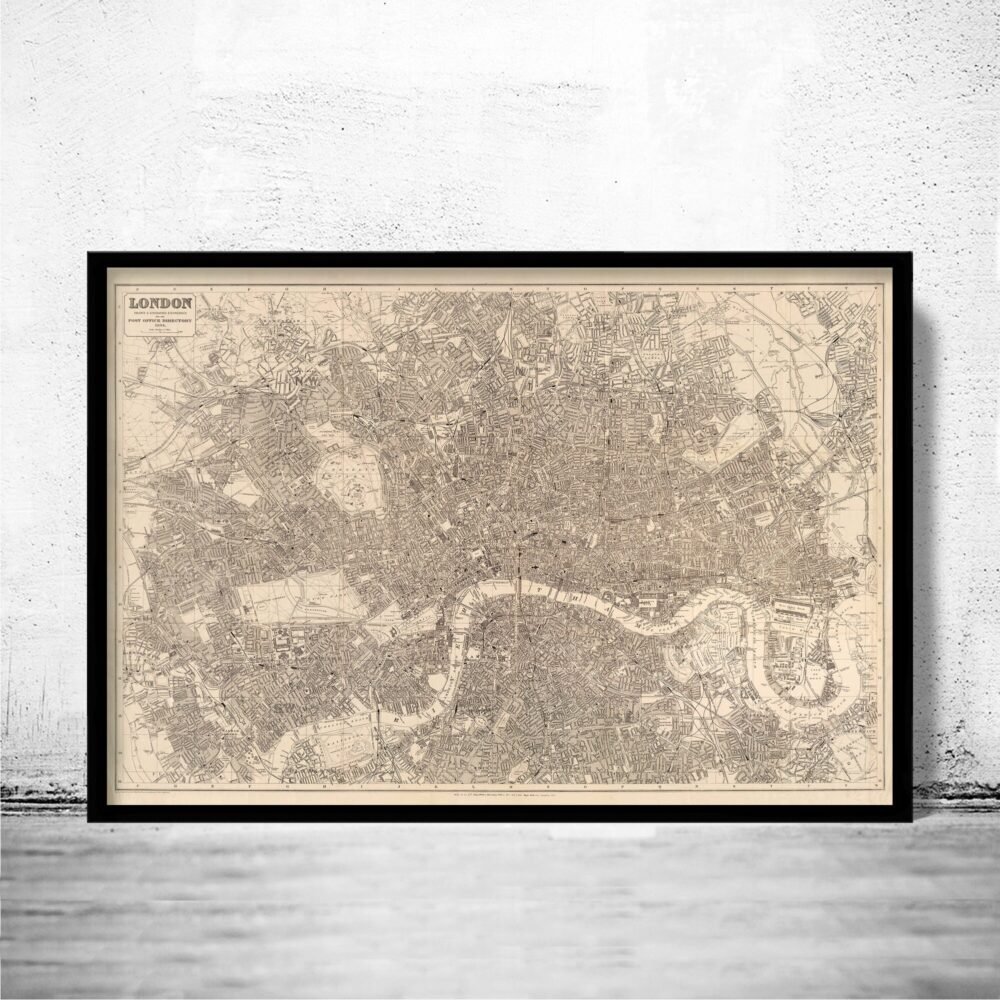 Old Map of London England United Kingdom 1894 Vintage Map | Vintage Poster Wall Art Print | Wall Map Print | Old Map Print | Map Gift