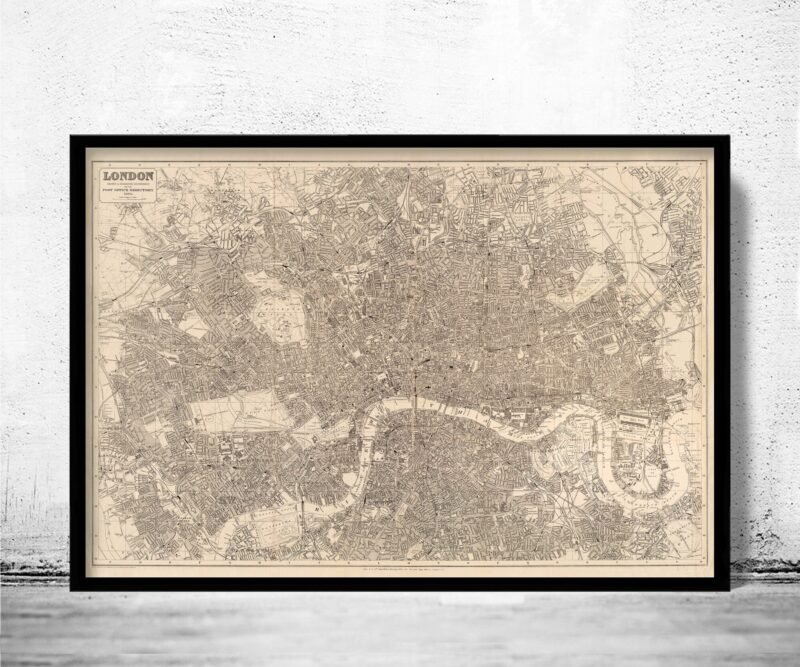 Old Map of London England United Kingdom 1894 Vintage Map | Vintage Poster Wall Art Print | Wall Map Print | Old Map Print | Map Gift