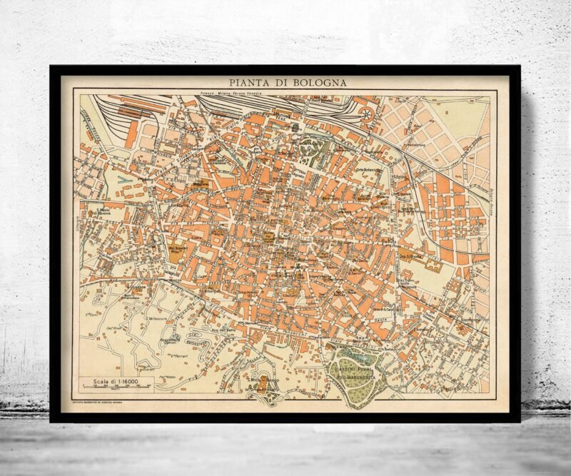 Old Map of Bologna Italy 1930 Vintage Map Bologna | Vintage Poster Wall Art Print | Wall Map Print | Old Map Print | Map Gift