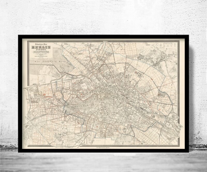 Old Map of Berlin Germany 1894 Vintage Map | Vintage Poster Wall Art Print | Wall Map Print | Old Map Print | Map Gift | Anniversary gift