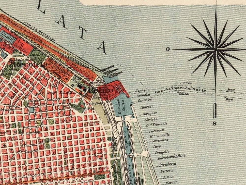 Old Map of Buenos Aires , Argentina 1909 Vintage map | Vintage Poster Wall Art Print | Wall Map Print | Old Map Print | Map Gift