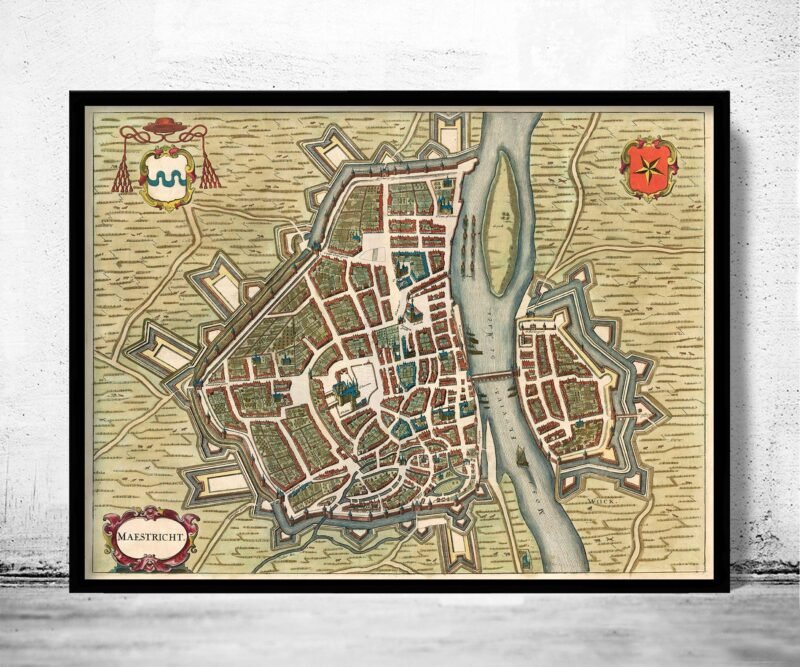 Old Map of Maastricht Netherlands 1657 | Vintage Poster Wall Art Print | Wall Map Print | Old Map Print | Map Gift | Anniversary gift