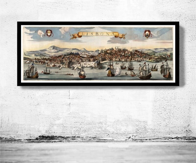 Old Map of Lisbon Lisboa Portugal 1670 Vintage Map | Vintage Poster Wall Art Print | Wall Map Print | Old Map Print | Map Gift