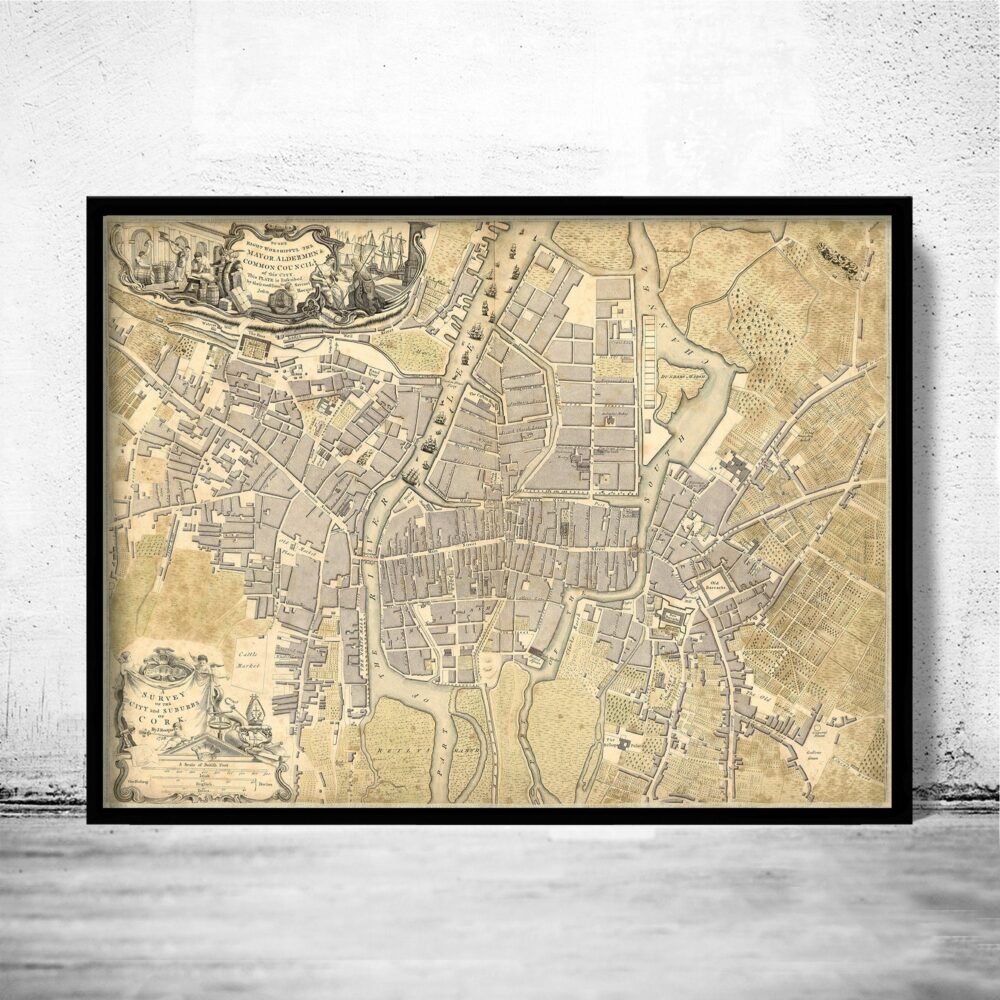 Old Map of Cork Ireland 1759 Old Map Cork Vintage Map | Vintage Poster Wall Art Print | Wall Map Print | Old Map Print | Map Gift