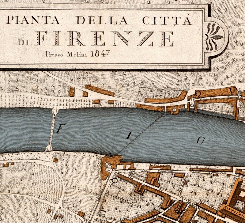 Old Map of Florence Firenze 1847 Antique Vintage Italy | Vintage Poster Wall Art Print | Wall Map Print | Old Map Print | Map Gift