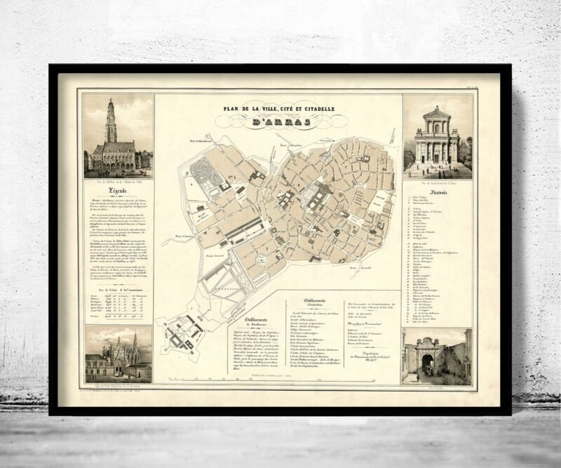 Old Map of Arras France 1894 Vintage Map | Vintage Poster Wall Art Print | Wall Map Print | Old Map Print | Map Gift | Anniversary gift