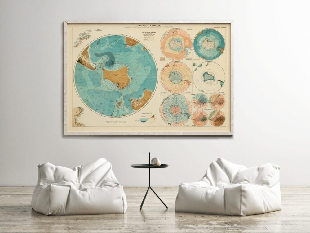 Old Map of Antarctica 1893 Vintage Map of Antarctica | World Map Gift World Map Print | Vintage World Map | World Map Wall Art | Map Gift