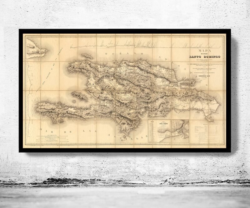 Old Map Dominican Republic Haiti Dominican Republic Map 1858 Vintage Map | Vintage Poster Wall Art Print | Wall Map Print | Old Map Print