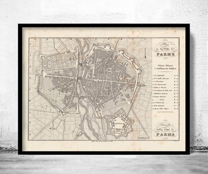 Old Map of Parma Italy 1859 Vintage Map | Vintage Poster Wall Art Print | Wall Map Print | Old Map Print | Map Gift | Anniversary gift