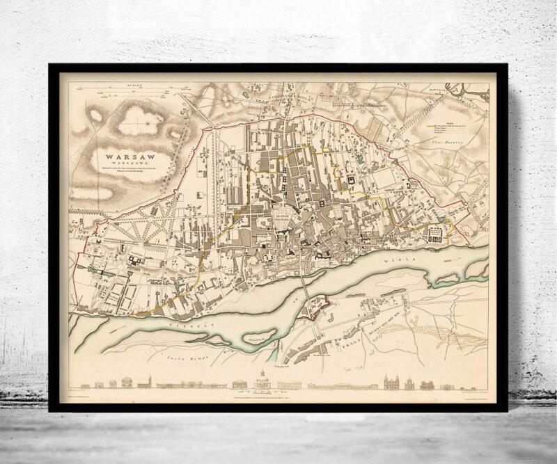 Old Map of Warsaw 1831 Poland Vintage Map | Vintage Poster Wall Art Print | Wall Map Print | Old Map Print | Map Gift | Anniversary gift