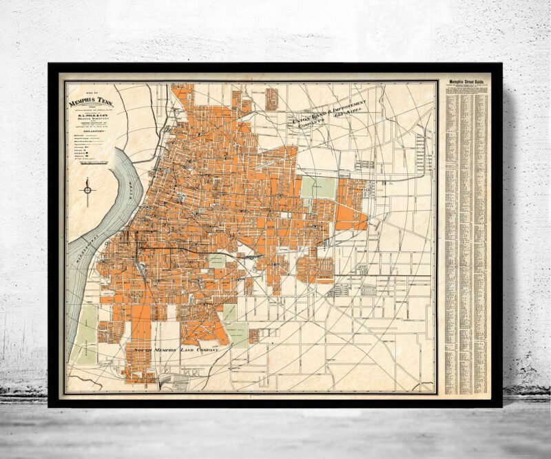 Old map of Memphis Tennessee 1911 Vintage Map | Vintage Poster Wall Art Print | Wall Map Print | Old Map Print | Map Gift| Housewarming Gift