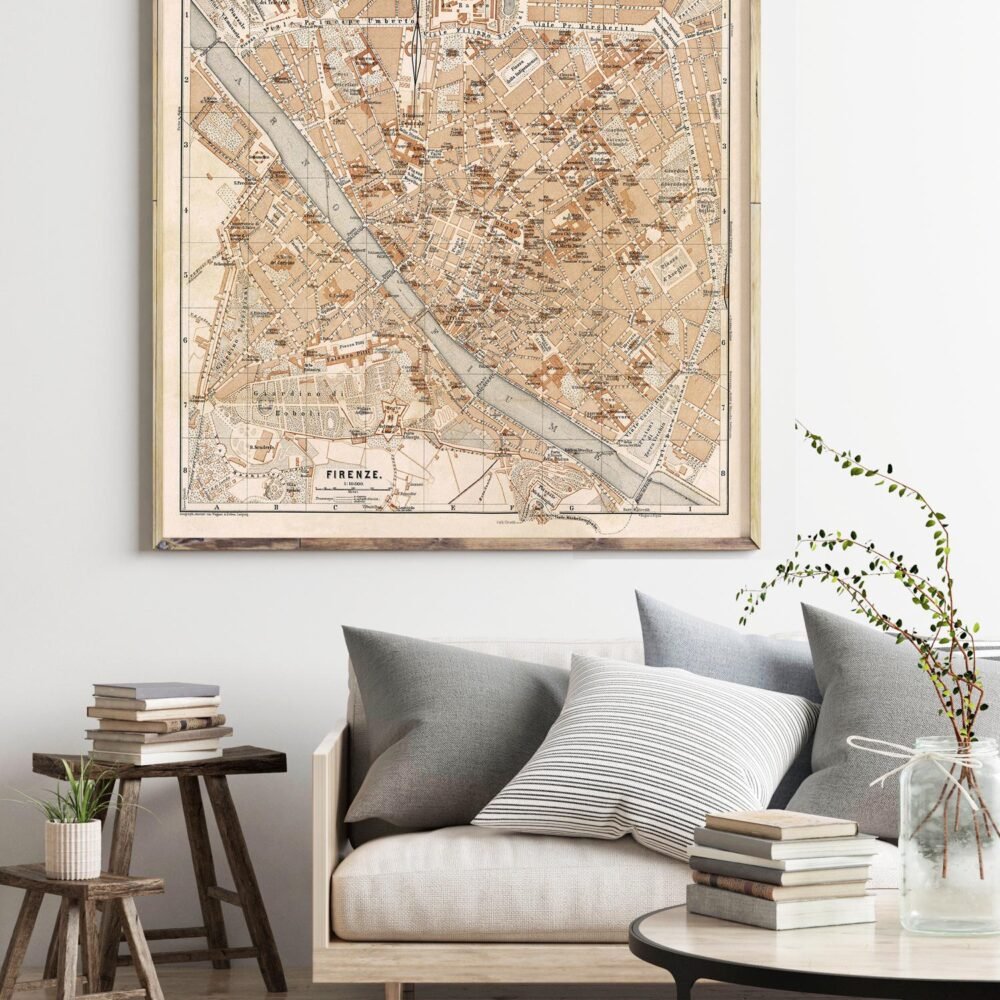 Old Map of Florence Firenze, City Plan Italia 1900 Vintage Map | Vintage Poster Wall Art Print | Wall Map Print | Old Map Print | Map Gift