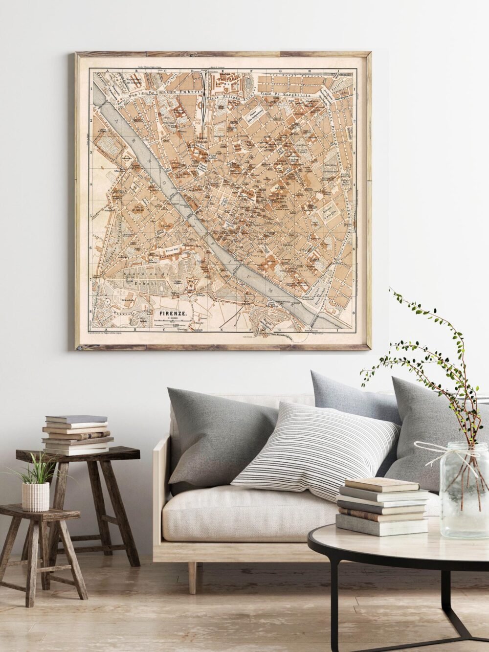 Old Map of Florence Firenze, City Plan Italia 1900 Vintage Map | Vintage Poster Wall Art Print | Wall Map Print | Old Map Print | Map Gift